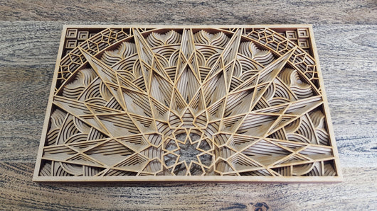 3D Mandala Wall Art, Laser Cut Home Decor – Cube 21